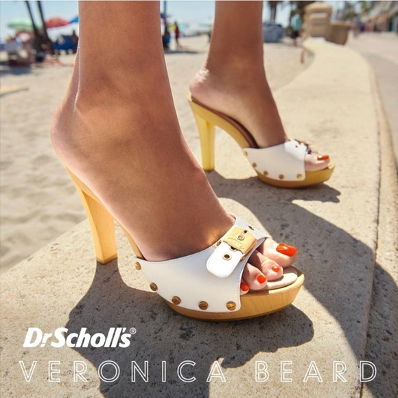 ❤️SOLD❤️ New! VERONICA BEARD x DR. SCHOLL'S Lolli Leather Platform Clogs Sandals - Picture 4 of 16